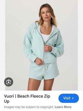 Vuori beach fleece zip up medium spearmint